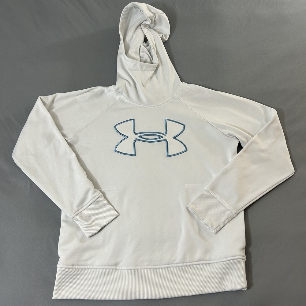 Under Armour Logo Gray Heather Hooded Sweatshirt Women's Medium 1318396
